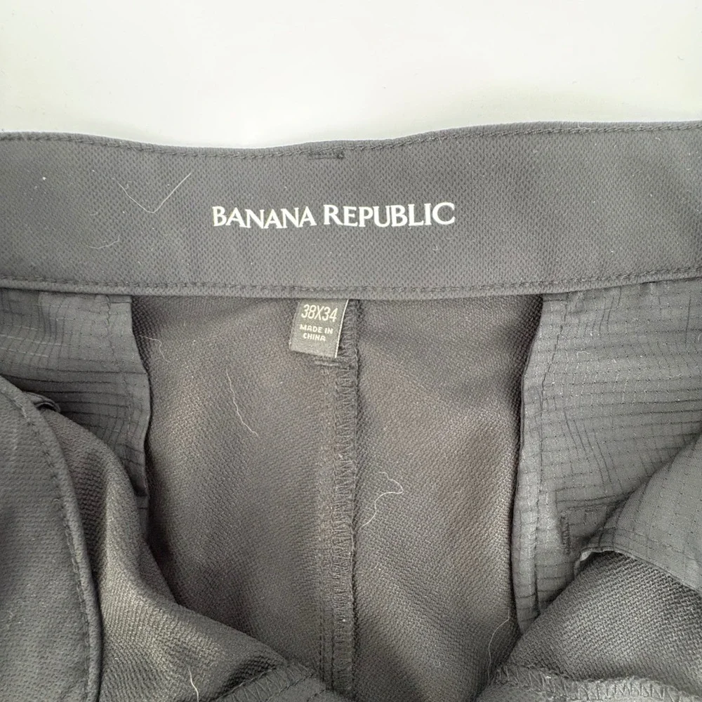 Banana Republic Performance Chinos Mens 38x34 Black Grey 2 Pack Zip Pockets